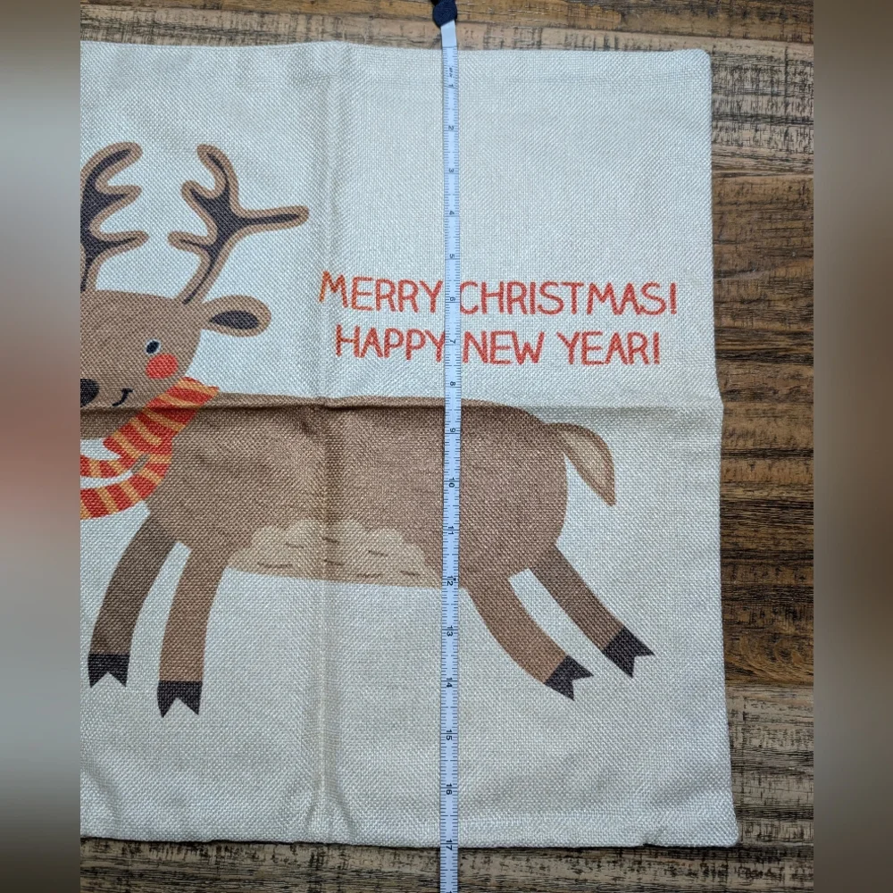 Festive Reindeer Holiday Pillow Cover